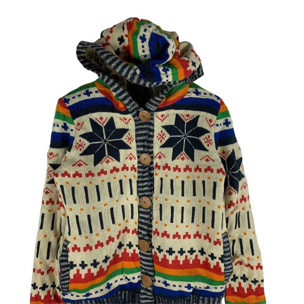 Coloured Cable Knit Sweater × Native × Navajo Vin… - image 2