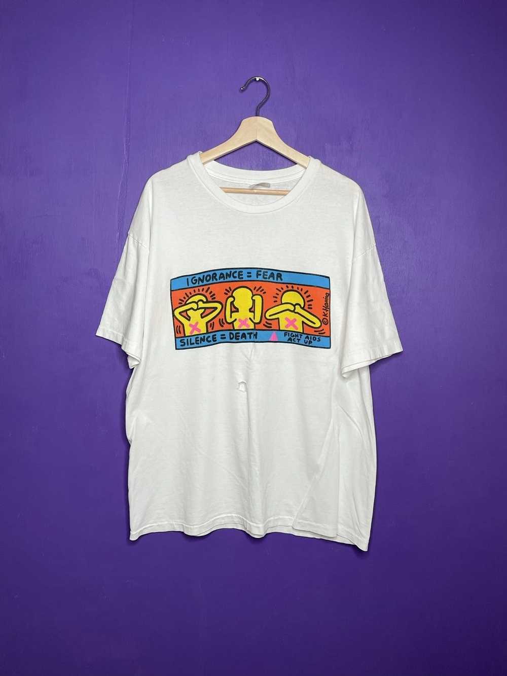 Vintage Vintage Keith Haring ignorance=fear art t… - image 1