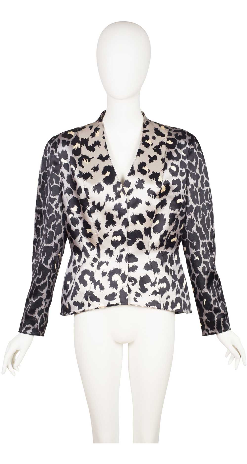 Thierry Mugler Couture 1990s Leopard Print Gray S… - image 1