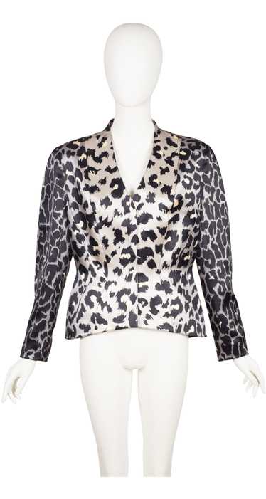 Thierry Mugler Couture 1990s Leopard Print Gray S… - image 1