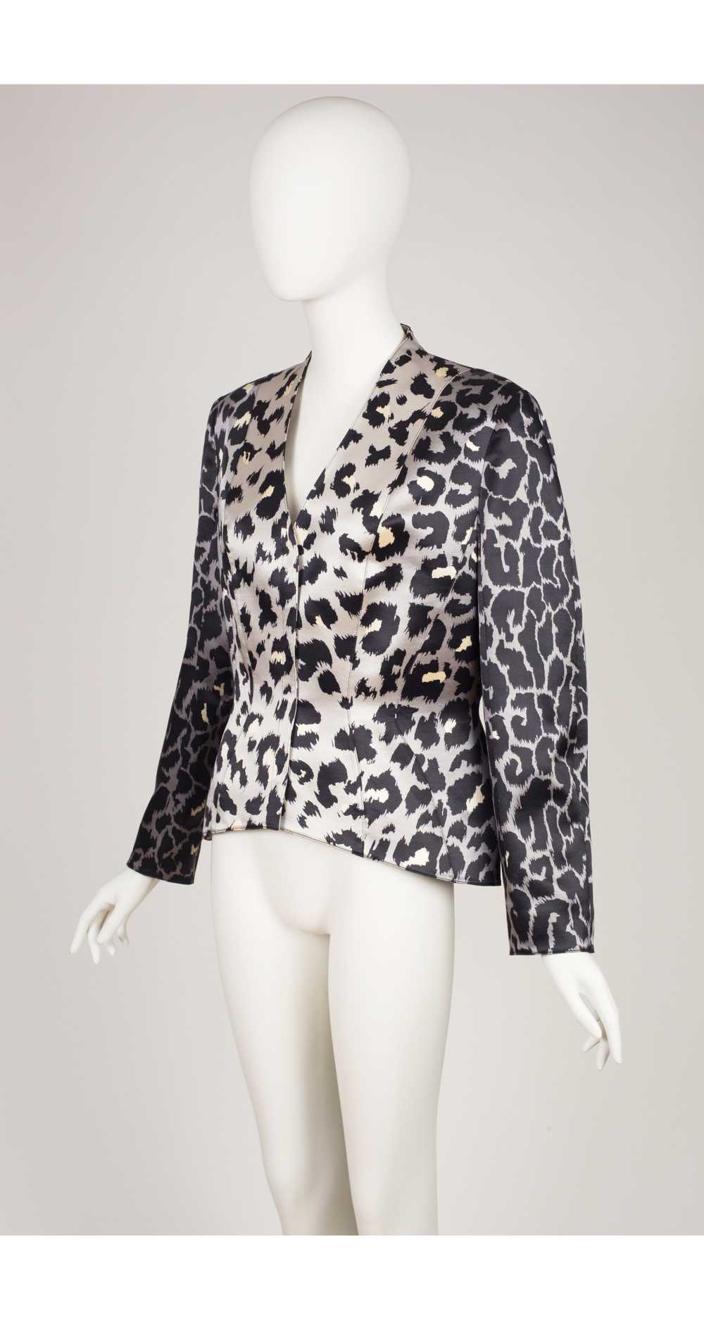 Thierry Mugler Couture 1990s Leopard Print Gray S… - image 4