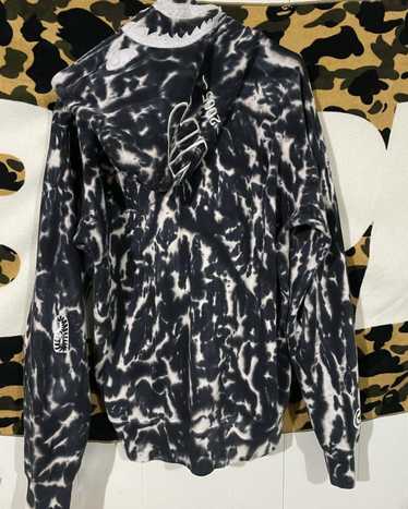 BAPE Tie Dye PONR Shark Wide Full Zip Hoodie Black Men's - SS19 - US