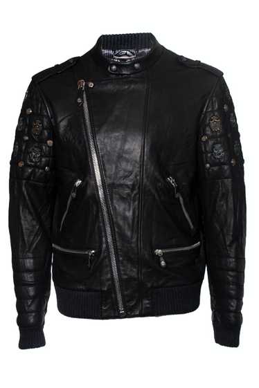 Philipp Plein Quilted leather bomber jacket