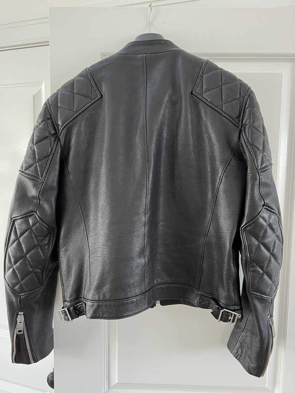 Burberry Black Moto style leather jacket - image 2