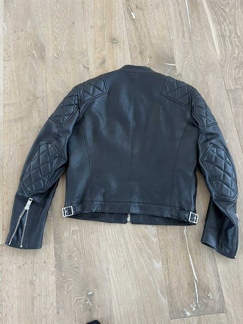 Burberry Black Moto style leather jacket - image 5