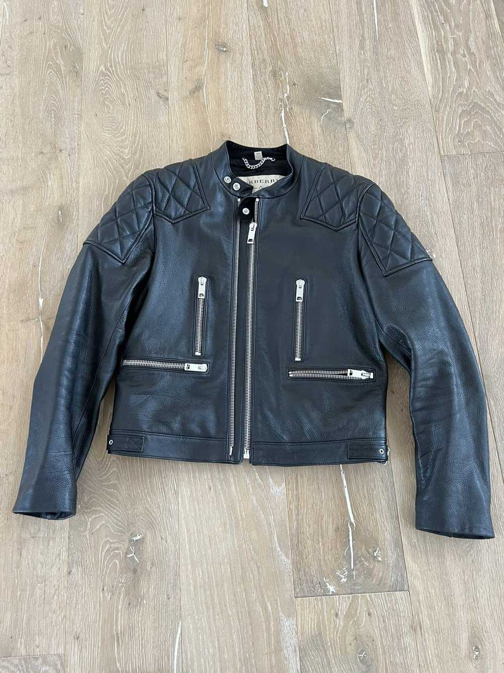 Burberry Black Moto style leather jacket - image 6