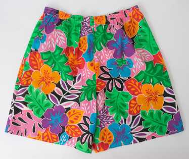 Wild 80s Tropical Print Shorts - image 1