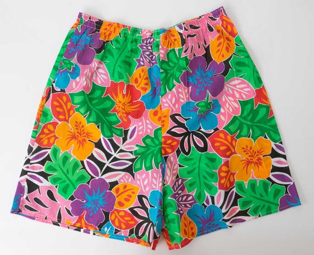 Wild 80s Tropical Print Shorts - image 2