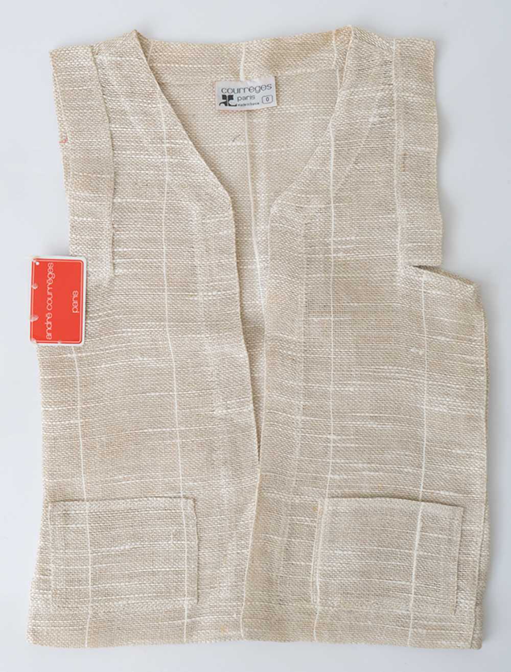 1980s Courreges Raw Silk Vest w/ tags - image 2