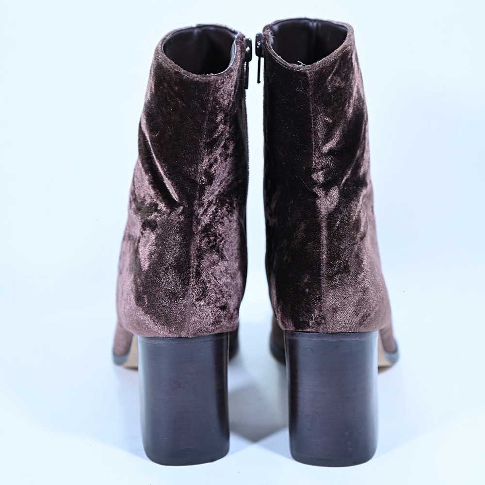 90s Unworn Brown Velvet Ankle Boots, Y2K Nine Wes… - image 8