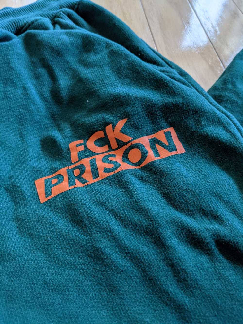 Vintage FCK PRISON gree and orange joggers size L - image 2