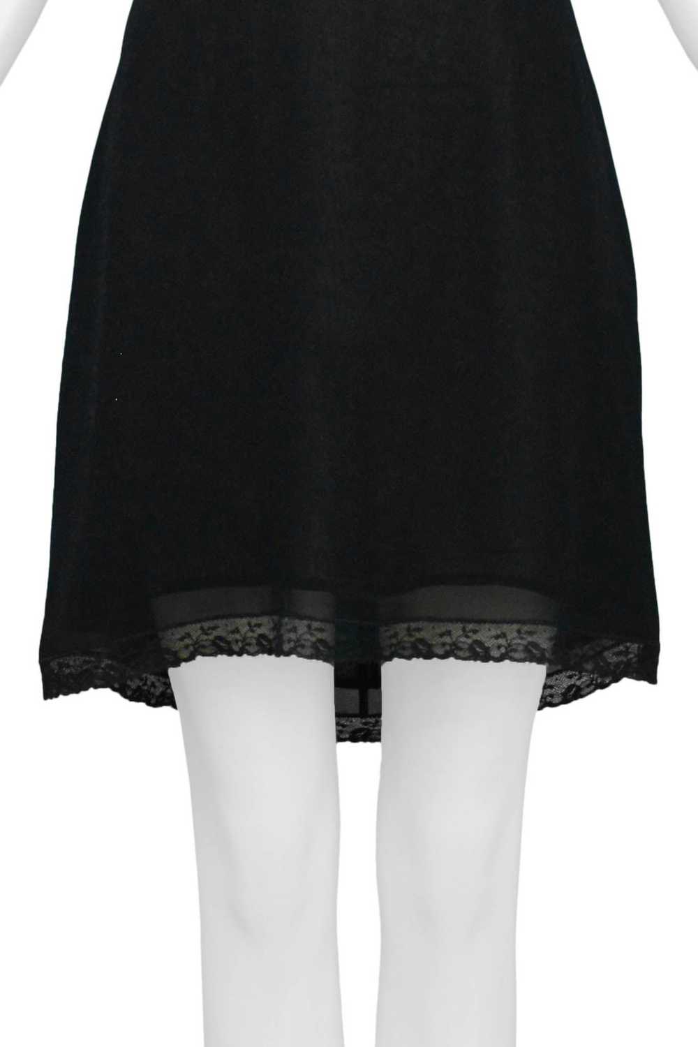 DOLCE & GABBANA BLACK SLIP DRESS WITH LACE TRIM - image 7