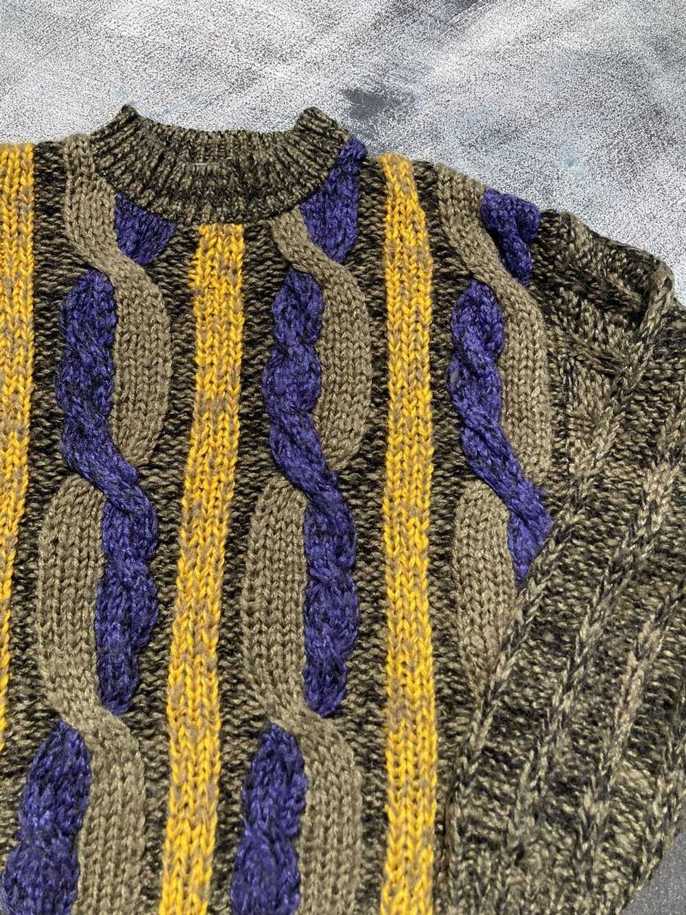 Coloured Cable Knit Sweater × Vintage Vintage Col… - image 2