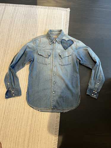 Kapital KAPITAL Heart Patch Denim Shirt Blue Cotto