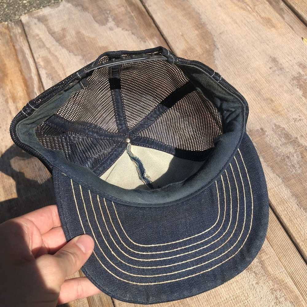 Vintage Vintage 80s Patch Denim Trucker Hat - image 2