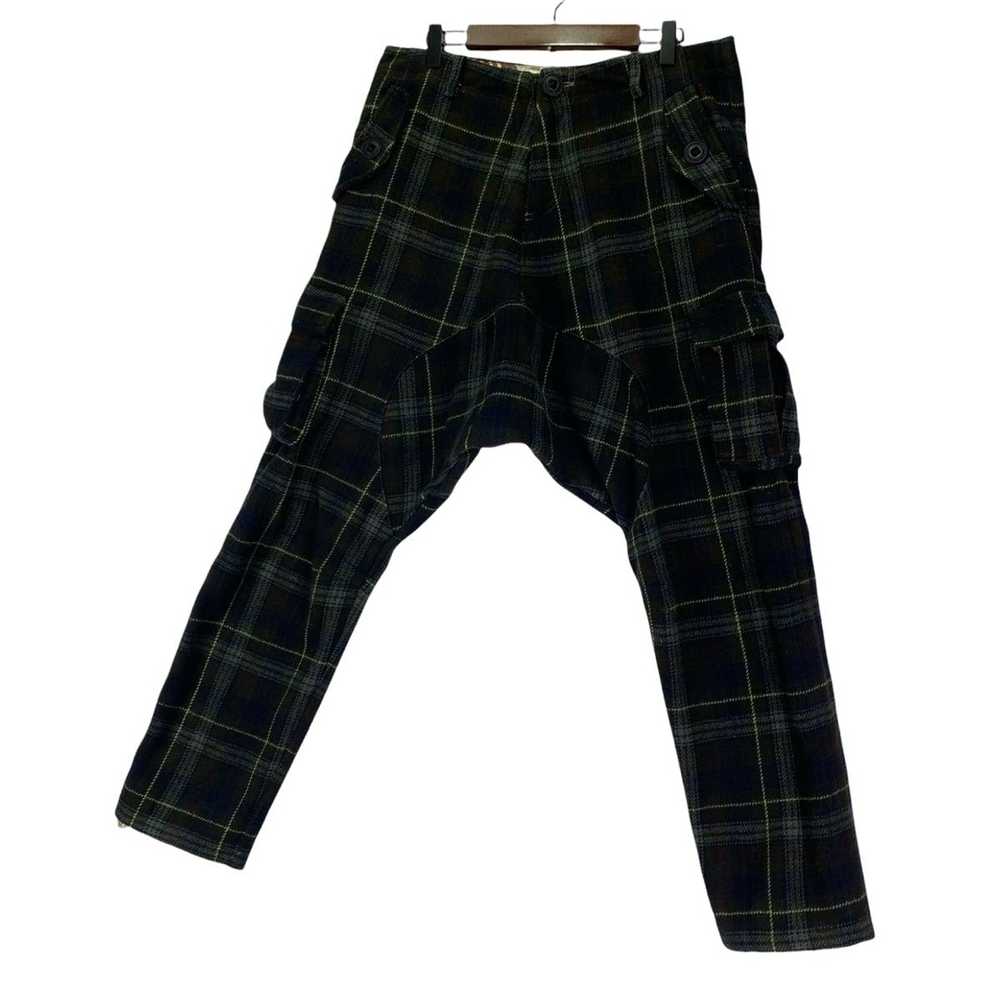 Japanese Brand Rovtski Drop Crotch Cargo Plaid Ur… - image 10