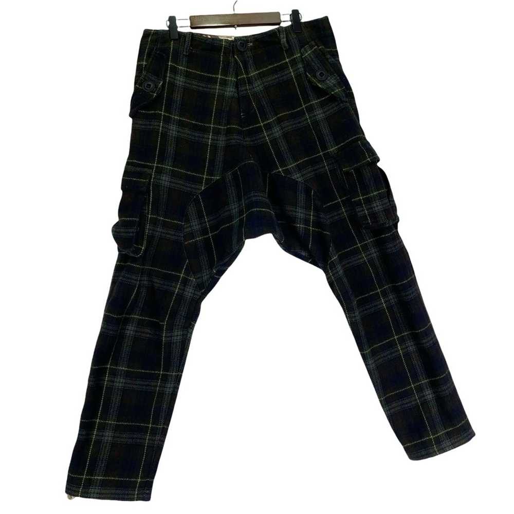 Japanese Brand Rovtski Drop Crotch Cargo Plaid Ur… - image 11