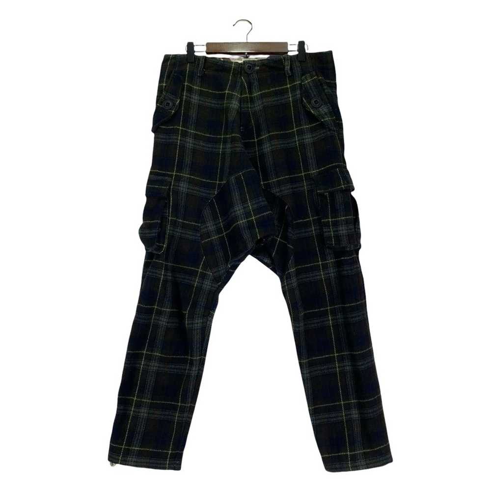 Japanese Brand Rovtski Drop Crotch Cargo Plaid Ur… - image 2