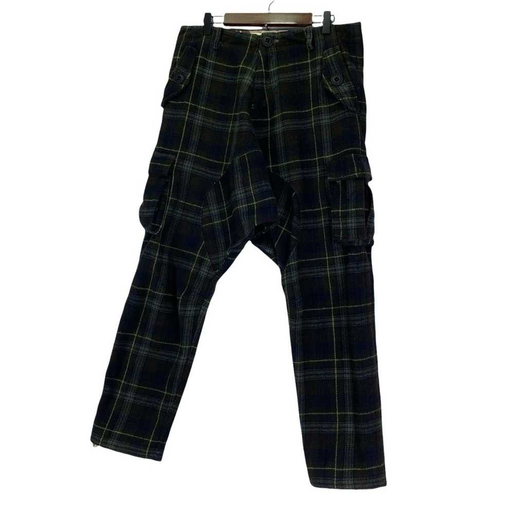 Japanese Brand Rovtski Drop Crotch Cargo Plaid Ur… - image 8