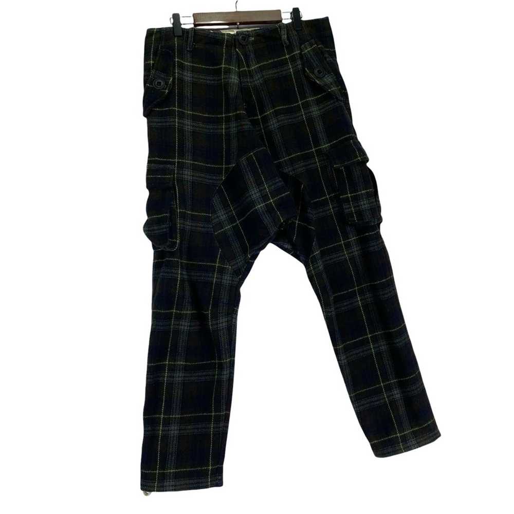 Japanese Brand Rovtski Drop Crotch Cargo Plaid Ur… - image 9