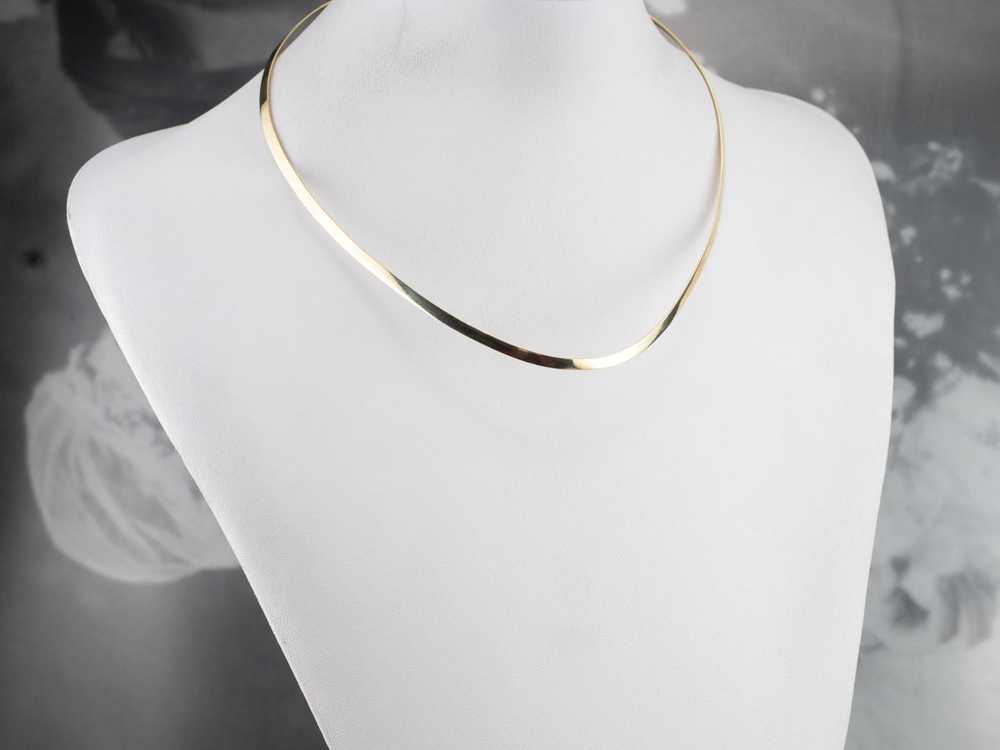 Sleek Yellow Gold Tapered Collar Necklace - image 10