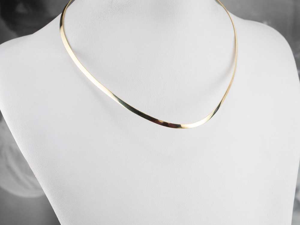 Sleek Yellow Gold Tapered Collar Necklace - image 1