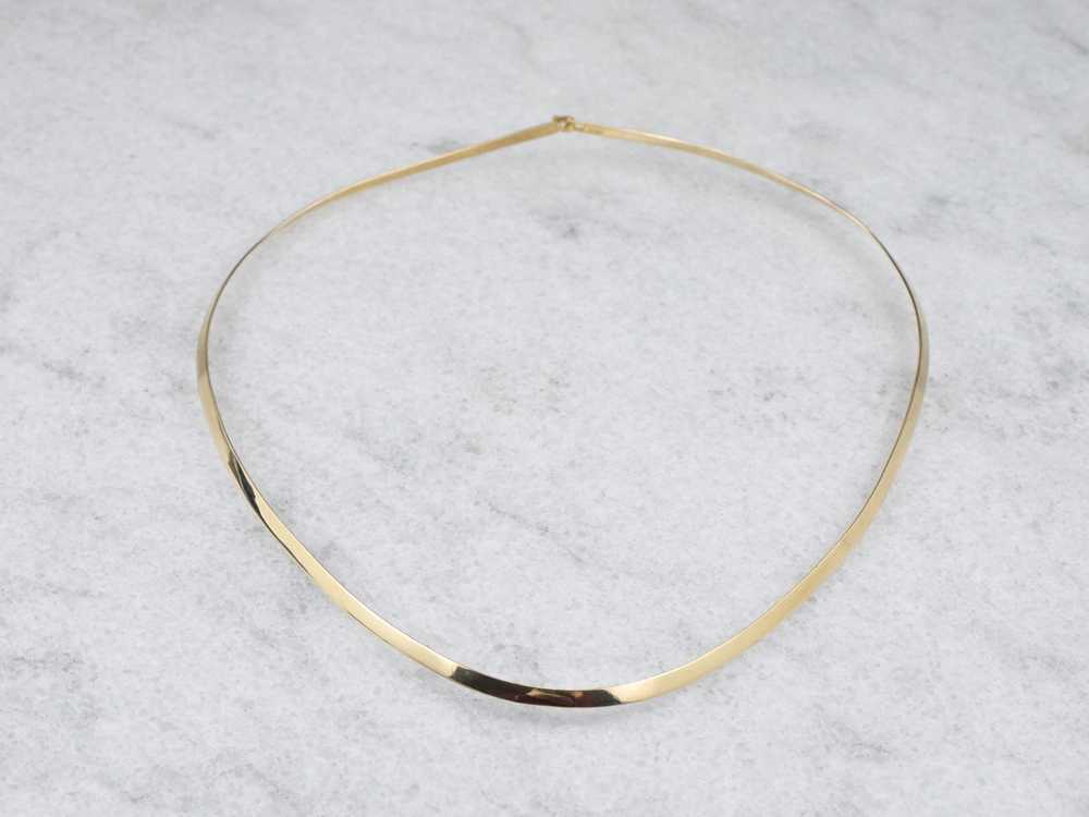 Sleek Yellow Gold Tapered Collar Necklace - image 2