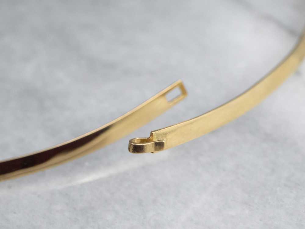 Sleek Yellow Gold Tapered Collar Necklace - image 5