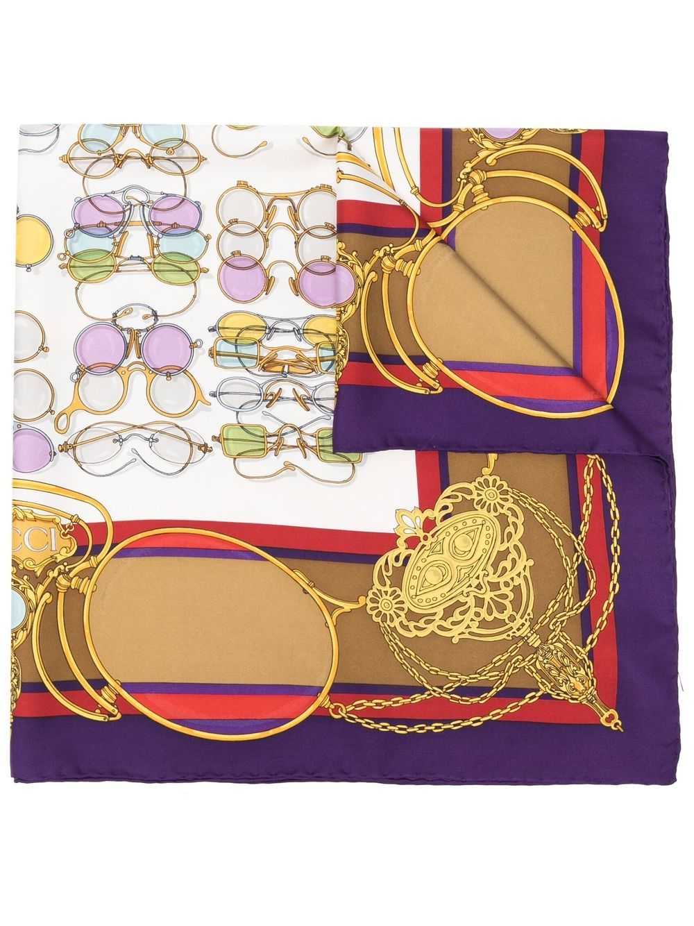 Gucci Pre-Owned 1990s sunglass-print silk scarf -… - image 1