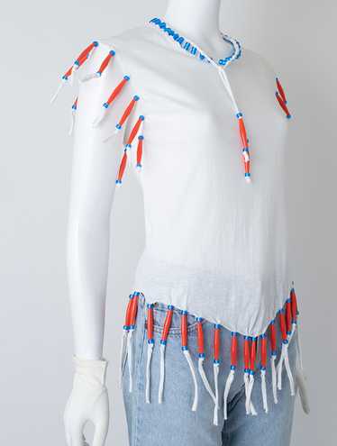 1980s New Wave Fringed Tee Shirt