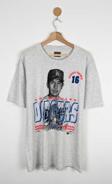 Sports / College Vintage All Over Print MLB Los Angeles Dodgers Nomo 1995 Tee Shirt 2XL Made USA