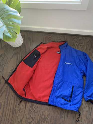 Vtg Polo Sport Ralph Lauren Black Reversible Fleece Windbreaker Jacket  Men's XL