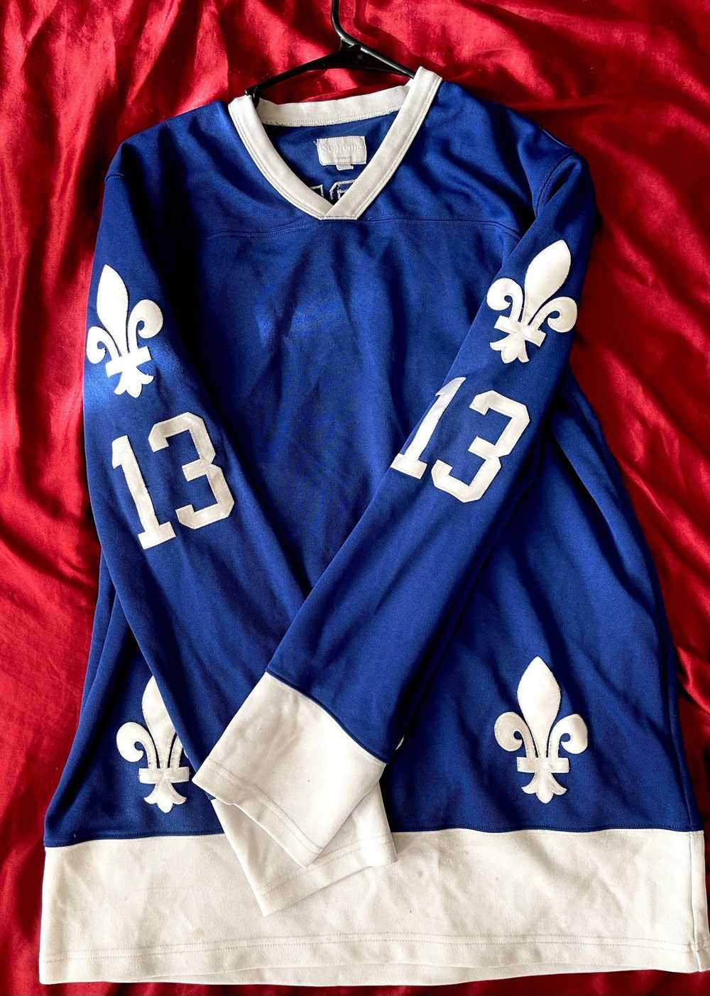 Supreme Supreme Fleur De Lis Hockey Jersey Blue L - image 3