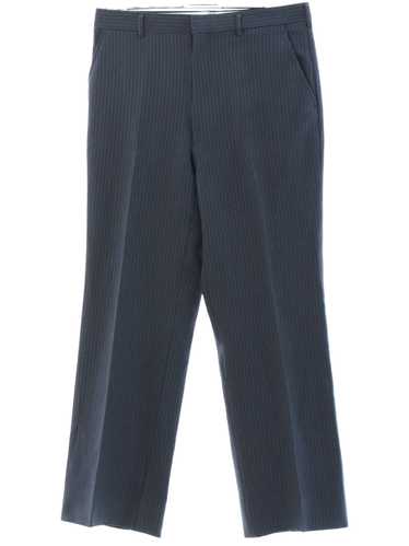 1980's Mens Pinstriped Flat Front Slacks Pants