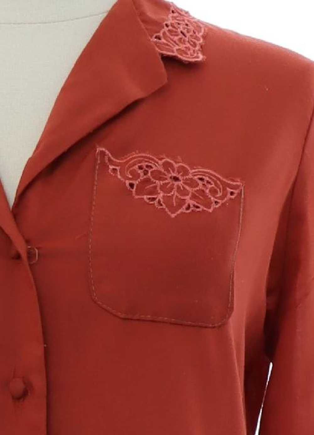 1970's Choice Womens Rayon Blend Secretary Shirt - image 2
