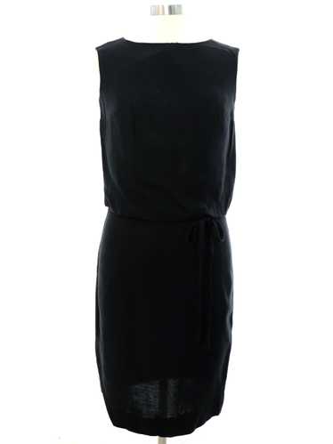 1960's Black Linen Blend Mod Dress
