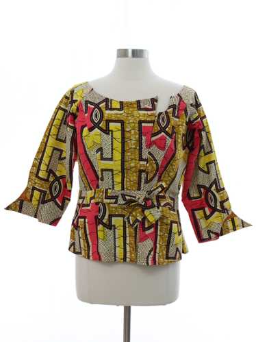 1960's Womens African Print Shirt - image 1