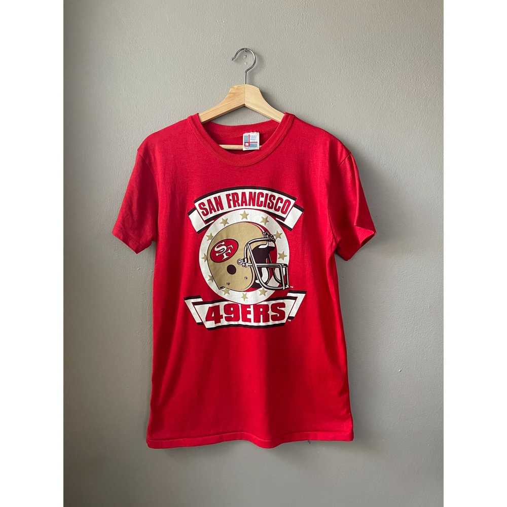 SAN FRANCISCO 49ERS CLASSIC MESH SJ STRIPED TEE (RED/BLACK)