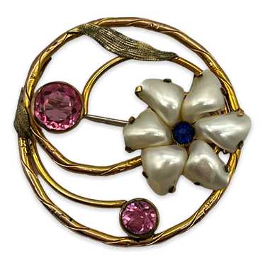 Gorgeous Floral AMCO Gold Filled Brooch - image 1