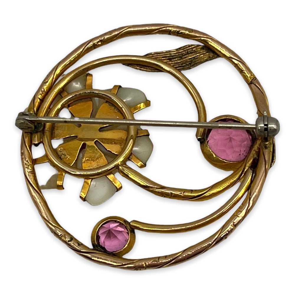 Gorgeous Floral AMCO Gold Filled Brooch - image 2