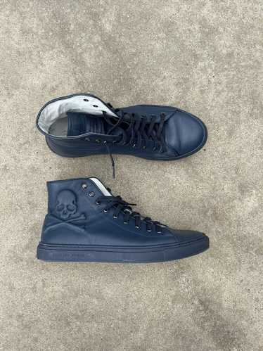 Philipp Plein Men's Black Leather High Top Sneakers Size 44 (28cm) Made in  Italy – WallBuildersLive