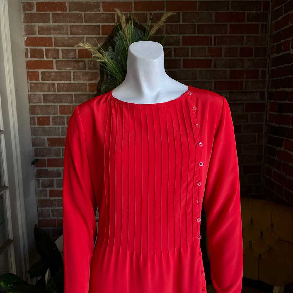 1980s Red Lanvin Dress - image 5