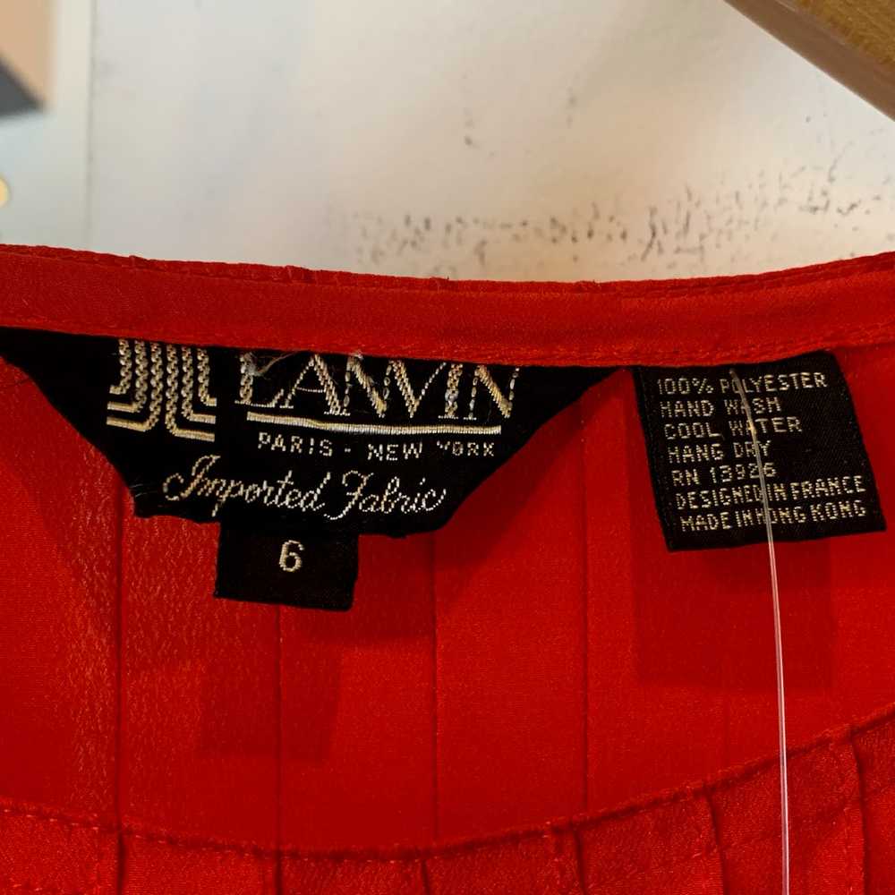 1980s Red Lanvin Dress - image 8