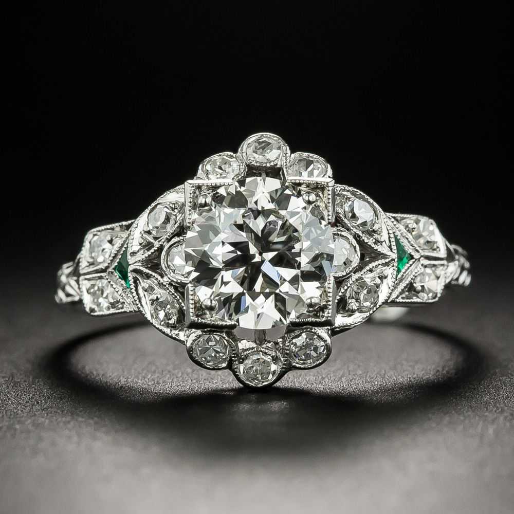 Art Deco 1.40 Carat Diamond Engagement Ring - GIA… - image 1