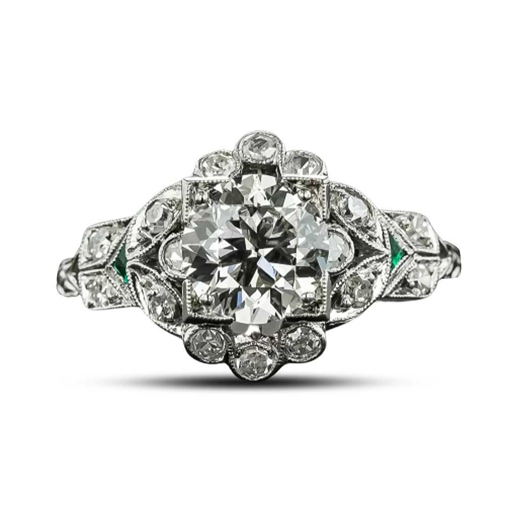 Art Deco 1.40 Carat Diamond Engagement Ring - GIA… - image 3