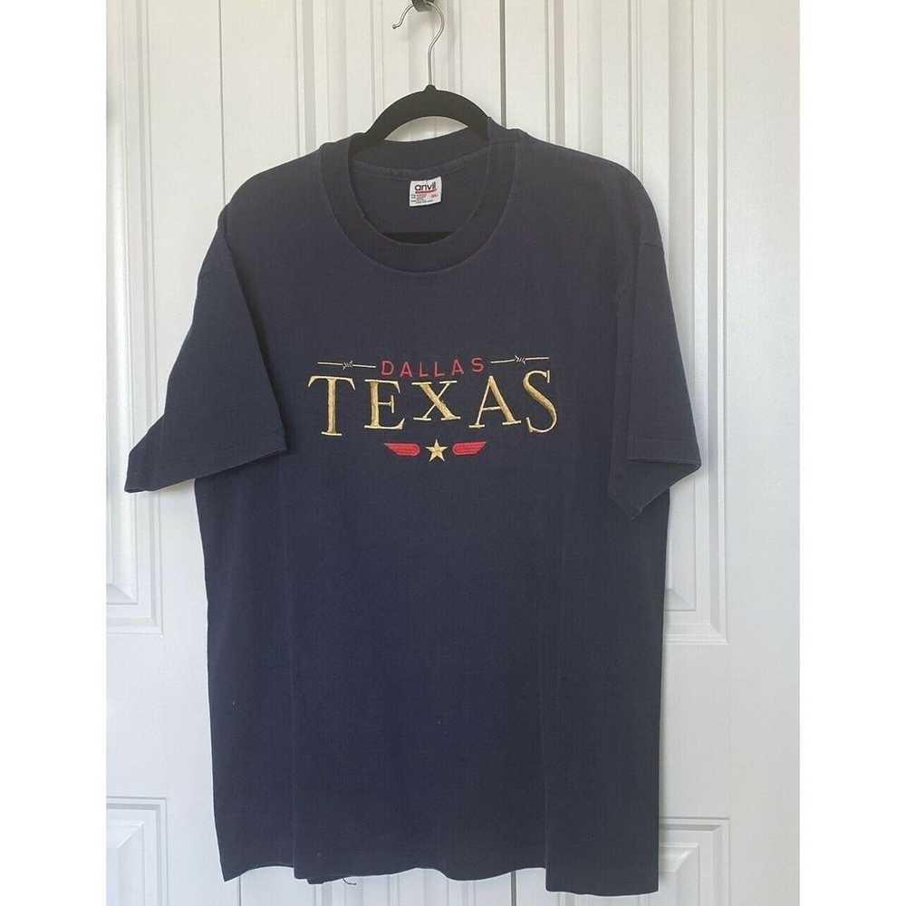 Anvil Vintage T Shirt Embroidered Dallas TEXAS XL… - image 1