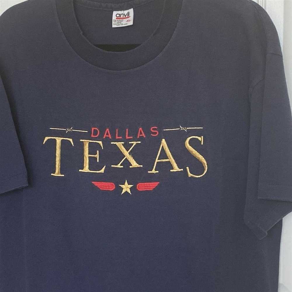 Anvil Vintage T Shirt Embroidered Dallas TEXAS XL… - image 2