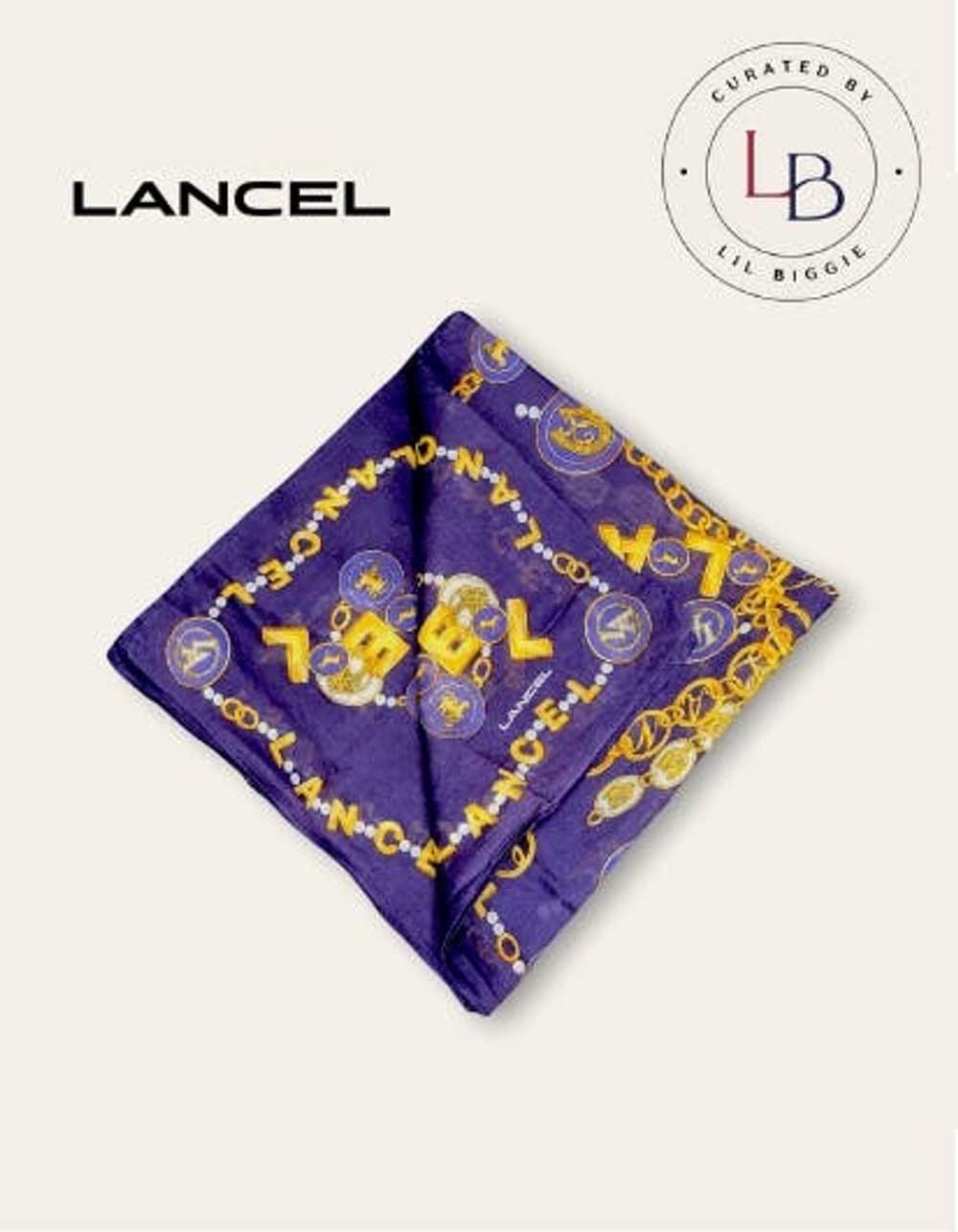 Lancel × Vintage Lancel Purple Vintage Scarf / Ha… - image 1