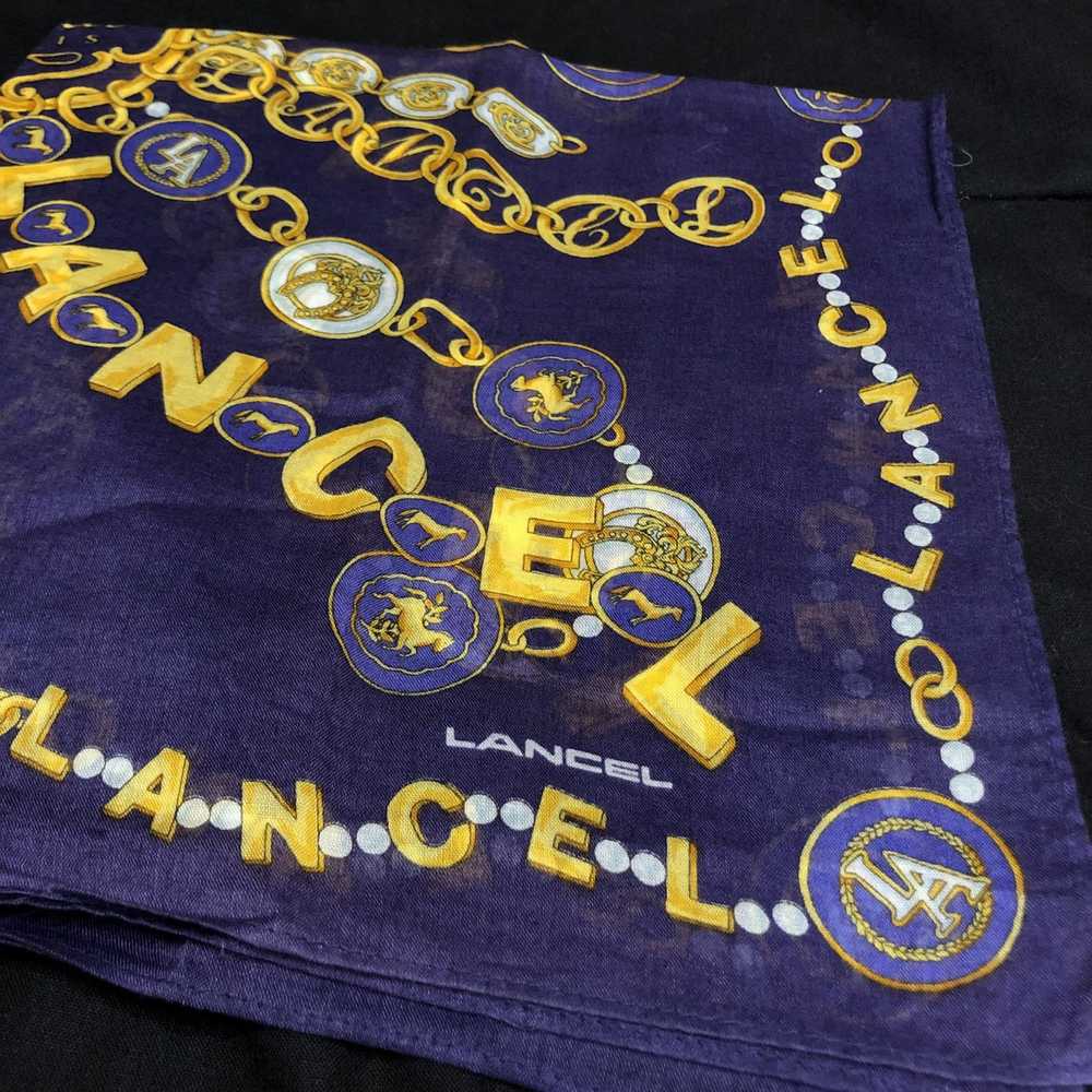 Lancel × Vintage Lancel Purple Vintage Scarf / Ha… - image 2