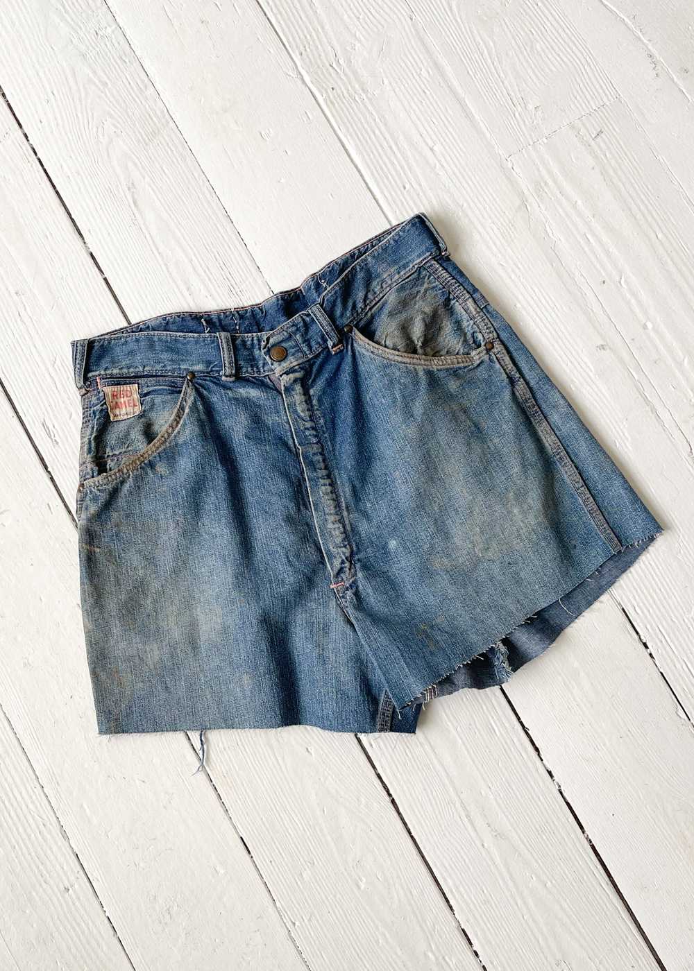 Vintage 1950s Carpenter Jeans Cut Off Shorts - image 1